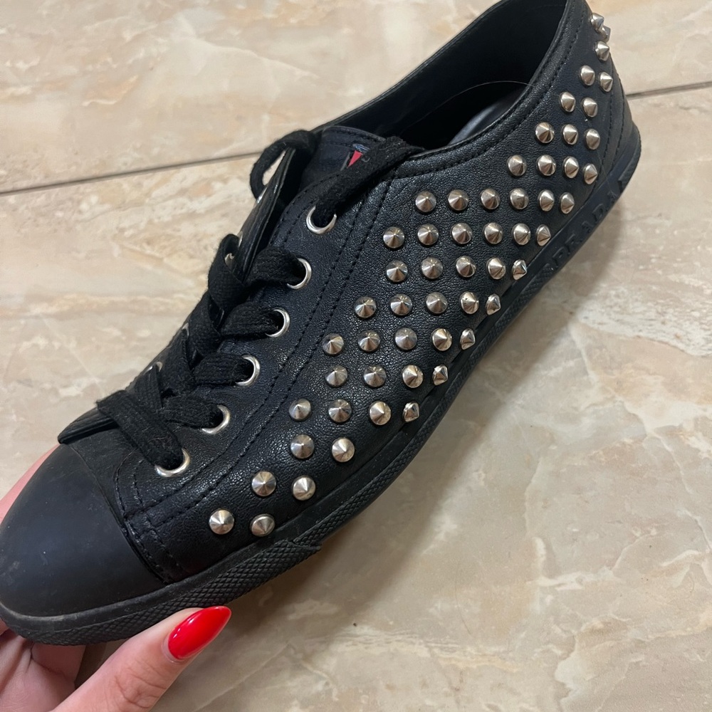 Studded Black Prada sneakers